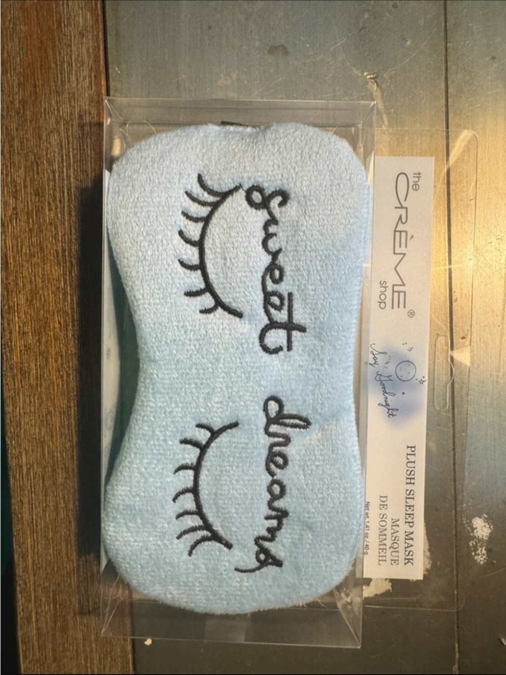 Plush 'Sweet Dreams' Sleep Mask - Light Blue by The Crème Shop